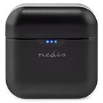NEDIS bezdrátová sluchátka + mikrofon/ TWS/ BT/ 106 dB/ výdrž 3 hodiny/ hlasové ovládání/ nabíjecí pouzdro/ černé
