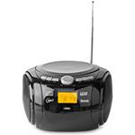 NEDIS CD přehrávač Boombox/ výkon 9 W/ napájení z baterie/ síťové napájení/ stereo/ BT/ FM/ USB/ černý