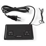 NEDIS digitální budík s rádiem/ LED displej/ 3,5 mm jack/ AM/ FM/ odložené buzení/ časovač vypnutí/ 2 alarmy/ černý