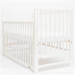 New Baby Detská postieľka BASIC s odnímateľnou bočnicou biela