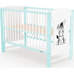 New Baby Dětská postýlka ELSA Zebra, bílá-mátová