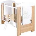 New Baby Dětská postýlka Méďa s hvězdičkou se stahovací bočnicí dub
