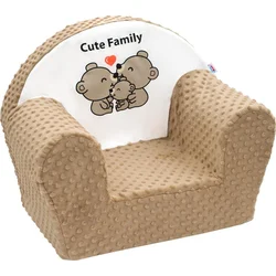 New Baby Dětské křeslo z Minky Cute Family cappuccino