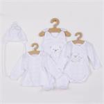 New Baby Kojenecká soupravička do porodnice Sweet Bear bílá, vel. 62 (3-6m)