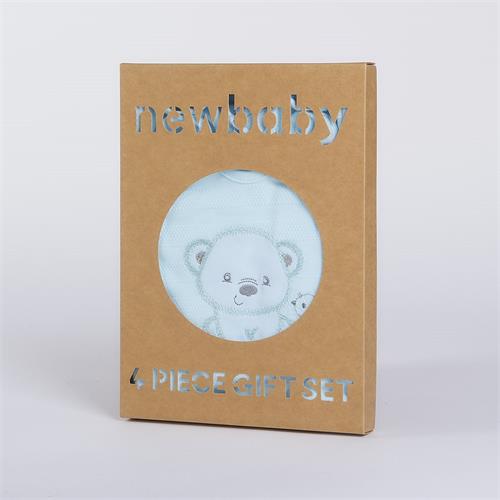 New Baby Kojenecká soupravička do porodnice Sweet Bear modrá, vel. 56 (0-3m)