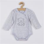 New Baby Kojenecká soupravička do porodnice Sweet Bear šedá, vel. 50