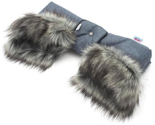 New Baby Rukávník na kočárek 2v1 s kožešinkou blue