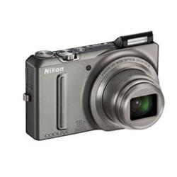 NIKON kompakt COOLPIX S9100, 12.1MPix, stříbrný, 18x zoom VR