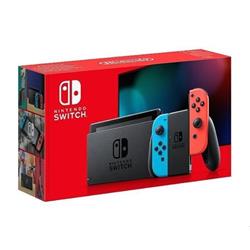 Nintendo Switch console with neon red&blue Joy-Con