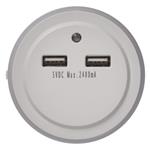 Nočné svetlo LED P3313 do zásuvky s 2× USB