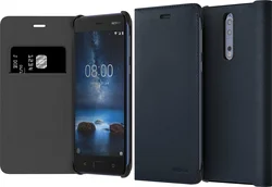 Nokia Leather Flip Cover CP-801 pro Nokia 8 modrý