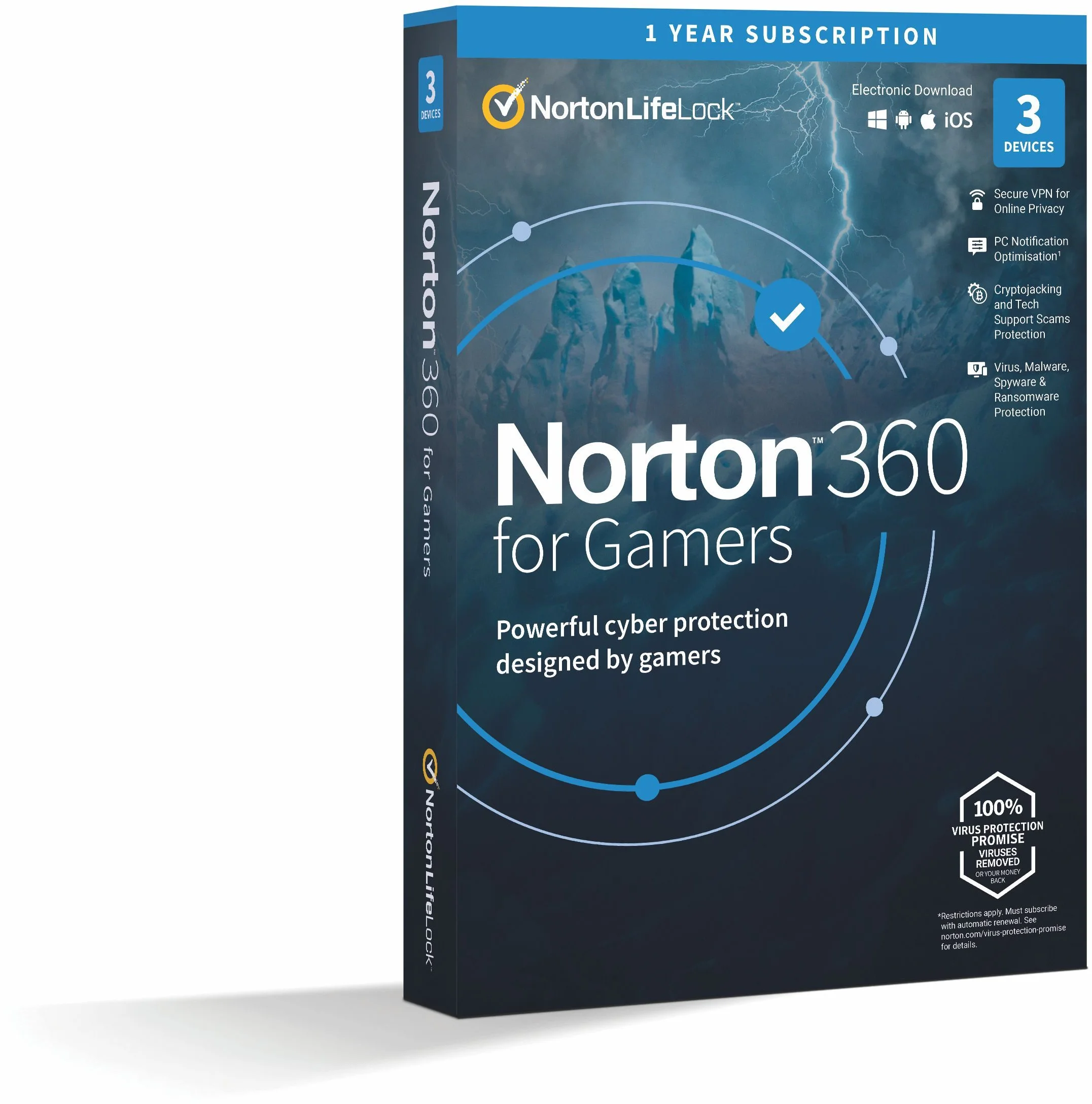 NORTON 360 FOR GAMERS 50GB CZ 1 uživatel, 3 zařízení, na 12 měsíců, ESD