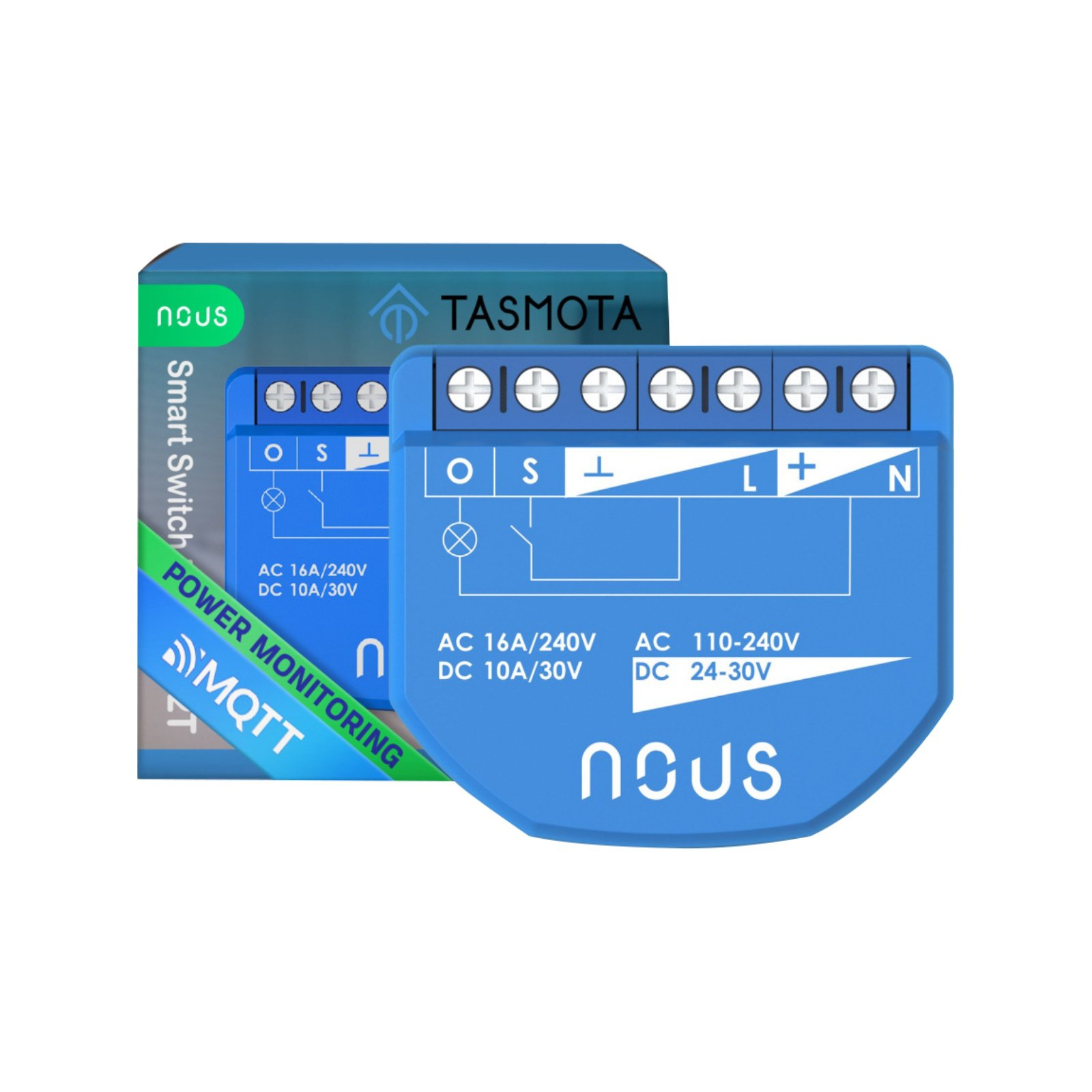 NOUS B3T WiFi Tasmota Smart 2-kanálový spínač s ovládaním závesov