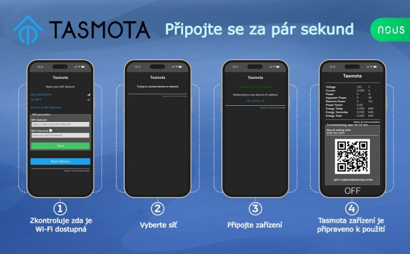 NOUS B3T WiFi Tasmota Smart 2kanálový spínač s ovládáním závěsů