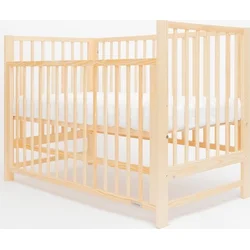 Nová detská postieľka BASIC so sťahovacou bočnicou prírodná