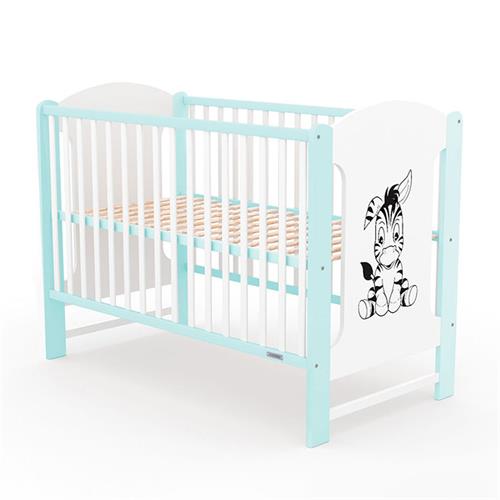 Nová detská postieľka ELSA Zebra, bielo-mätová