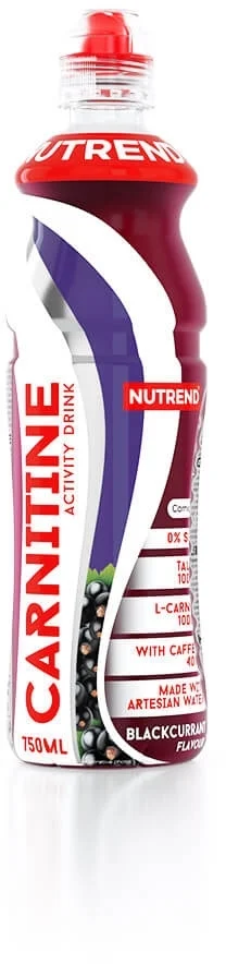 Nutrend CARNITINE ACTIVITY DRINK WITH caffeine 750 ml, černý rybíz