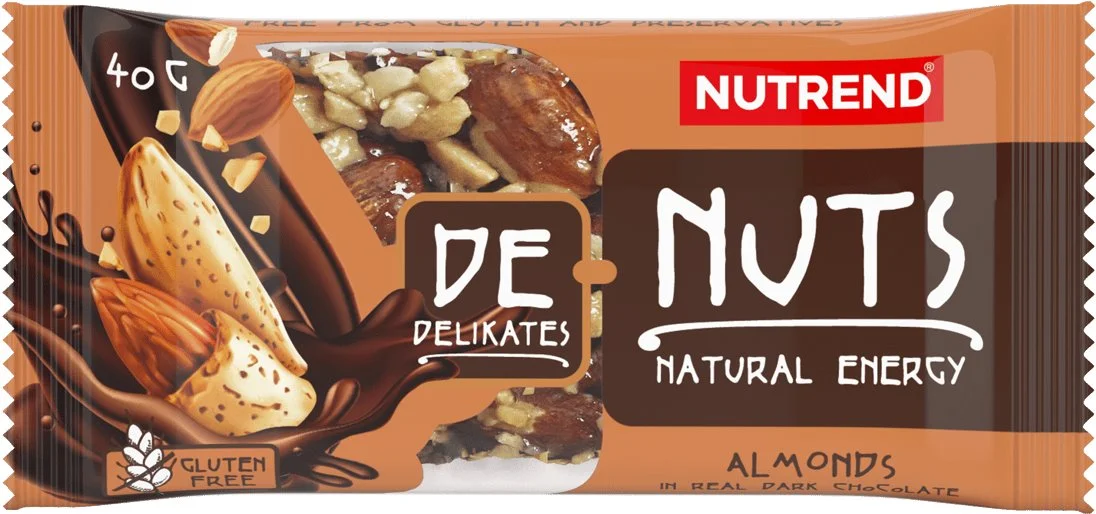 Nutrend DeNuts 40 g, mandle v hořké čokoládě