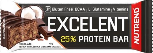 Nutrend EXCELENT proteínová tyčinka 40 g, čokoláda+kokos