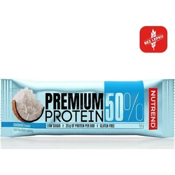 Nutrend PREMIUM PROTEIN bar 50% bílkovin 50 g, kokos