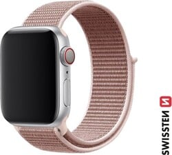 Nylonový remienok Swissten pre Apple Watch 42/44/45/49 mm, ružovo-zlatý