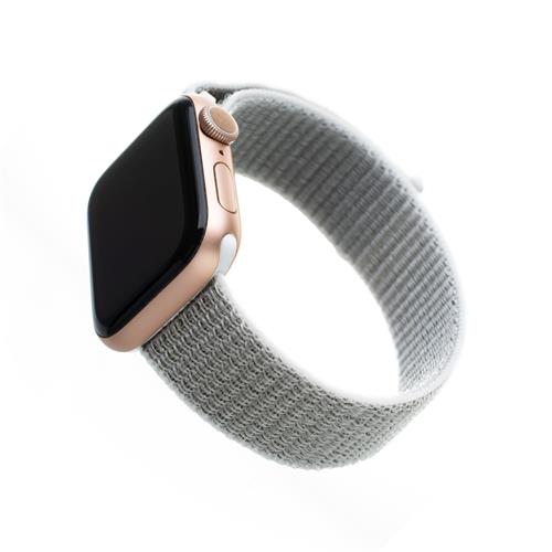 Nylonový řemínek FIXED Nylon Strap pro Apple Watch 42/44/45mm, bílošedý