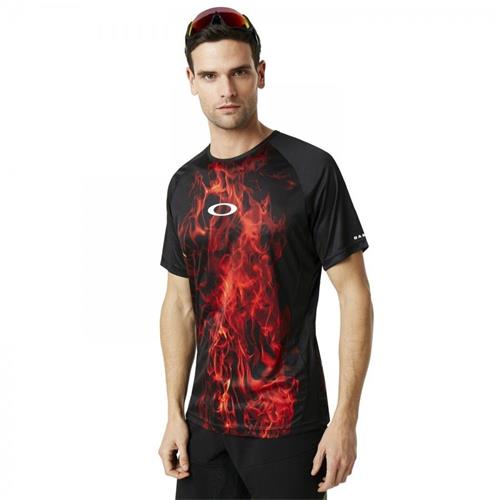 OAKLEY MTB SS TECH TEE FLAMES, vel.XXL - MTB dres