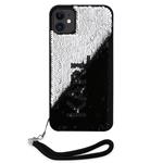 Obojstranný zadný kryt Karl Lagerfeld Sequins pre iPhone 11 Black/Silver