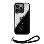 Obojstranný zadný kryt Karl Lagerfeld Sequins pre iPhone 13 Pro Max Black/Silver
