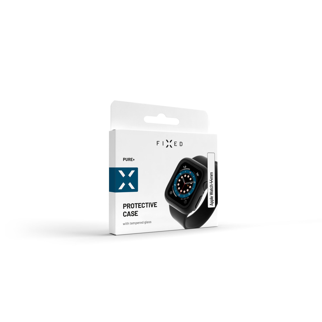 Ochranné pouzdro FIXED Pure+ s temperovaným sklem pro Apple Watch 44mm, černé