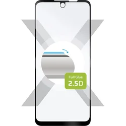 Ochranné tvrdené sklo FIXED Full-Cover pre Motorolu Moto G71, lepiace cez celý displej, čierne