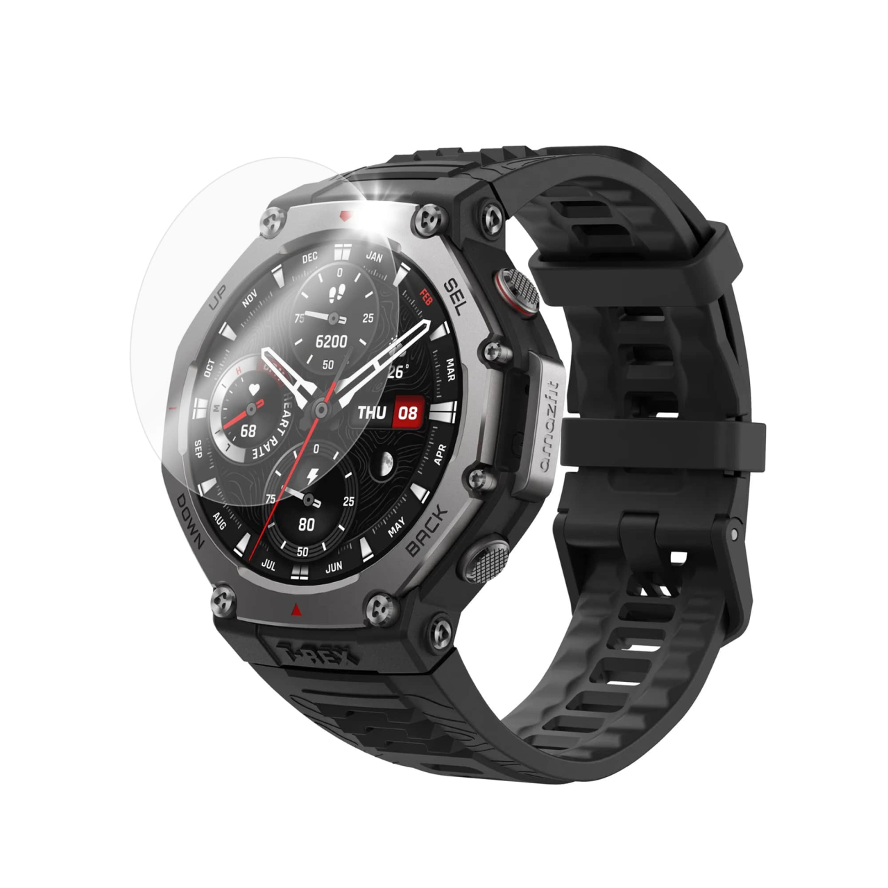 Ochranné tvrdené sklo FIXED pre inteligentné hodinky Amazfit T-Rex 3, 2 ks v balení, číre