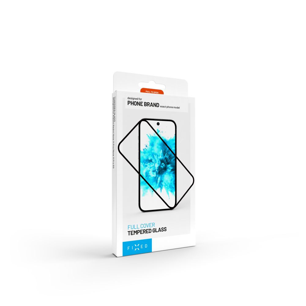Ochranné tvrzené sklo FIXED Full-Cover pro Apple iPhone 16, lepení přes celý displej, černé