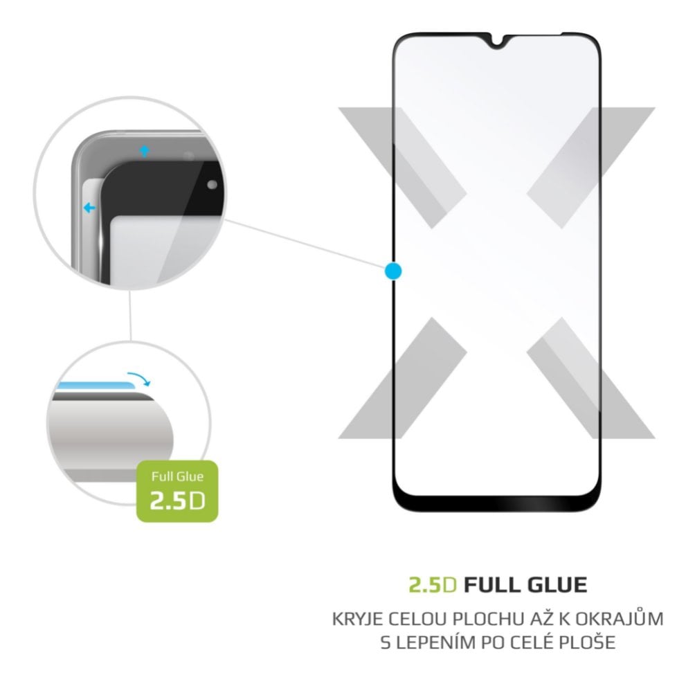 Ochranné tvrzené sklo FIXED Full-Cover pro Samsung Galaxy A22 5G, lepení přes celý displej, černé
