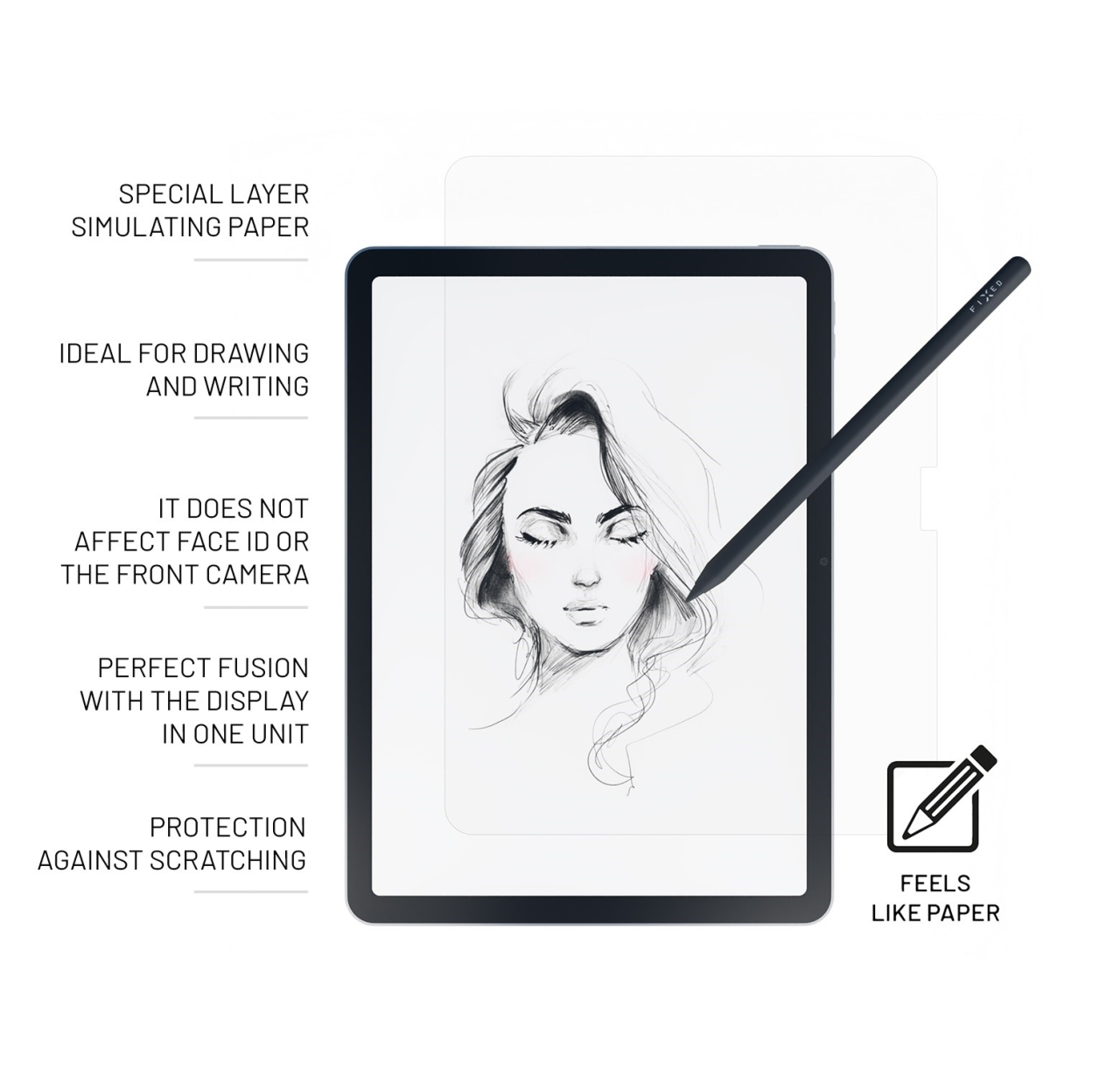 Ochranné tvrzené sklo FIXED PaperGlass Screen Protector pro Apple iPad Pro 13" (2024)/M5 (2025), čiré