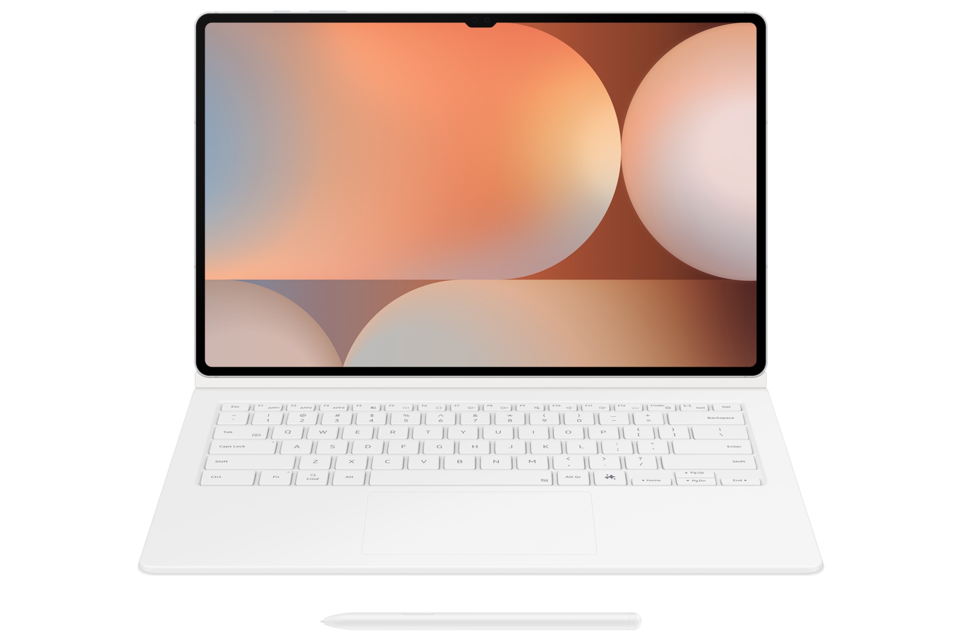 Ochranný kryt Samsung s klávesnicou a touchpadom pre Tab S10 Ultra/S9 Ultra biely