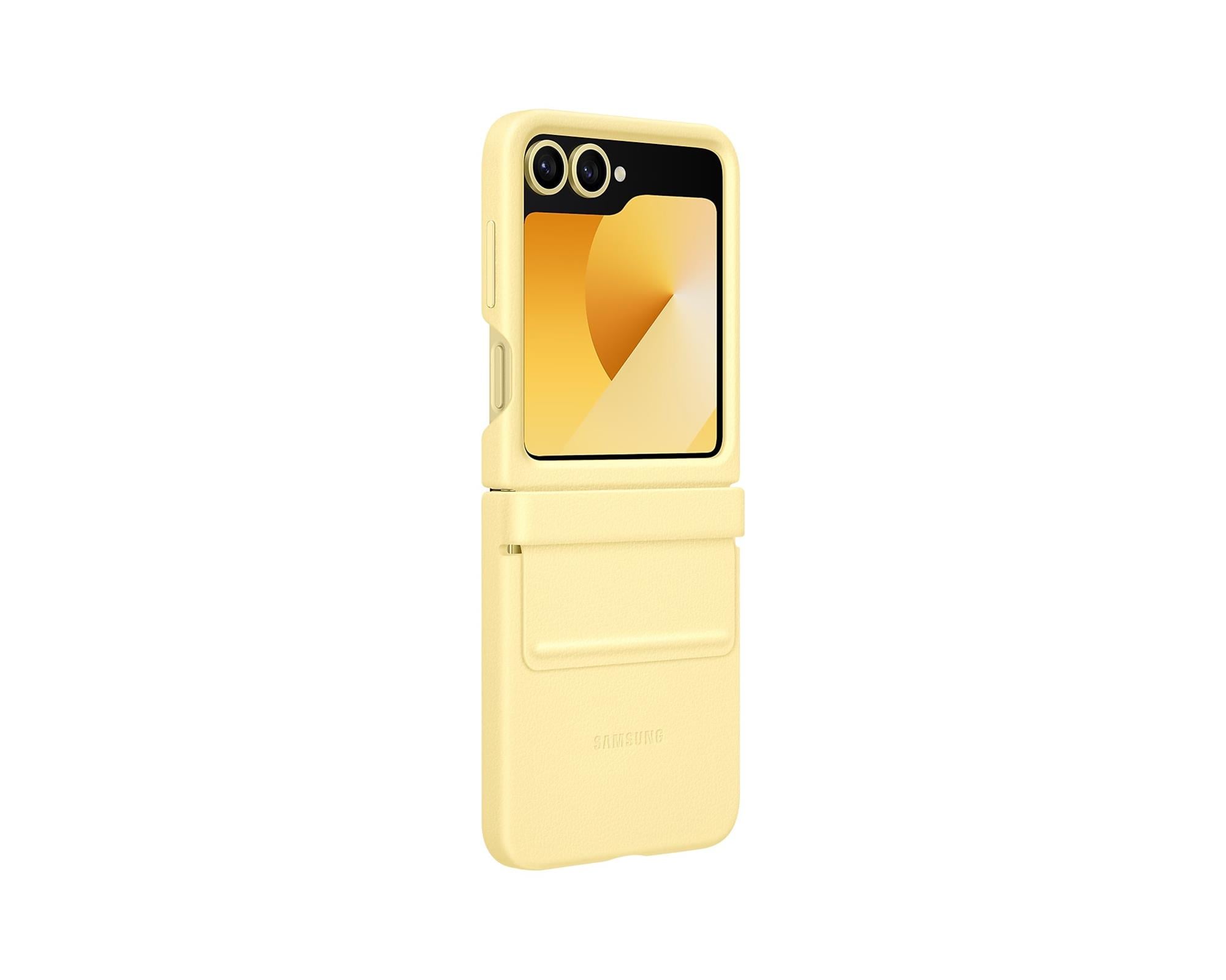 Ochranný kryt Samsung z vegánskej kože pre Z Flip6 Yellow