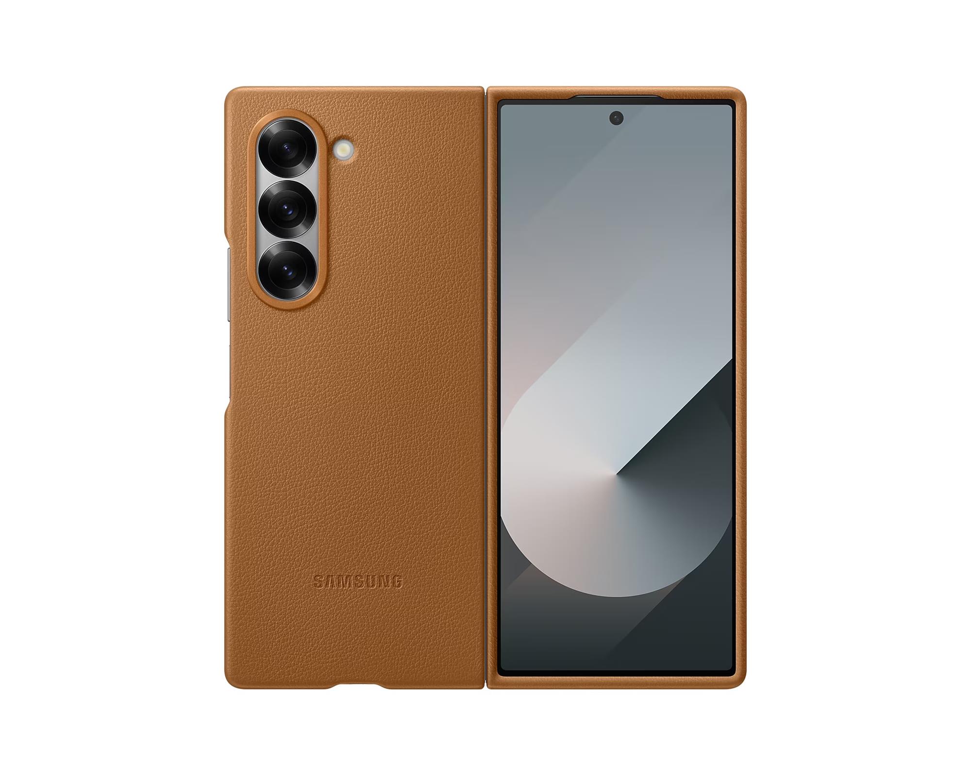 Ochranný kryt Samsung z vegánskej kože pre Z Fold6 Brown