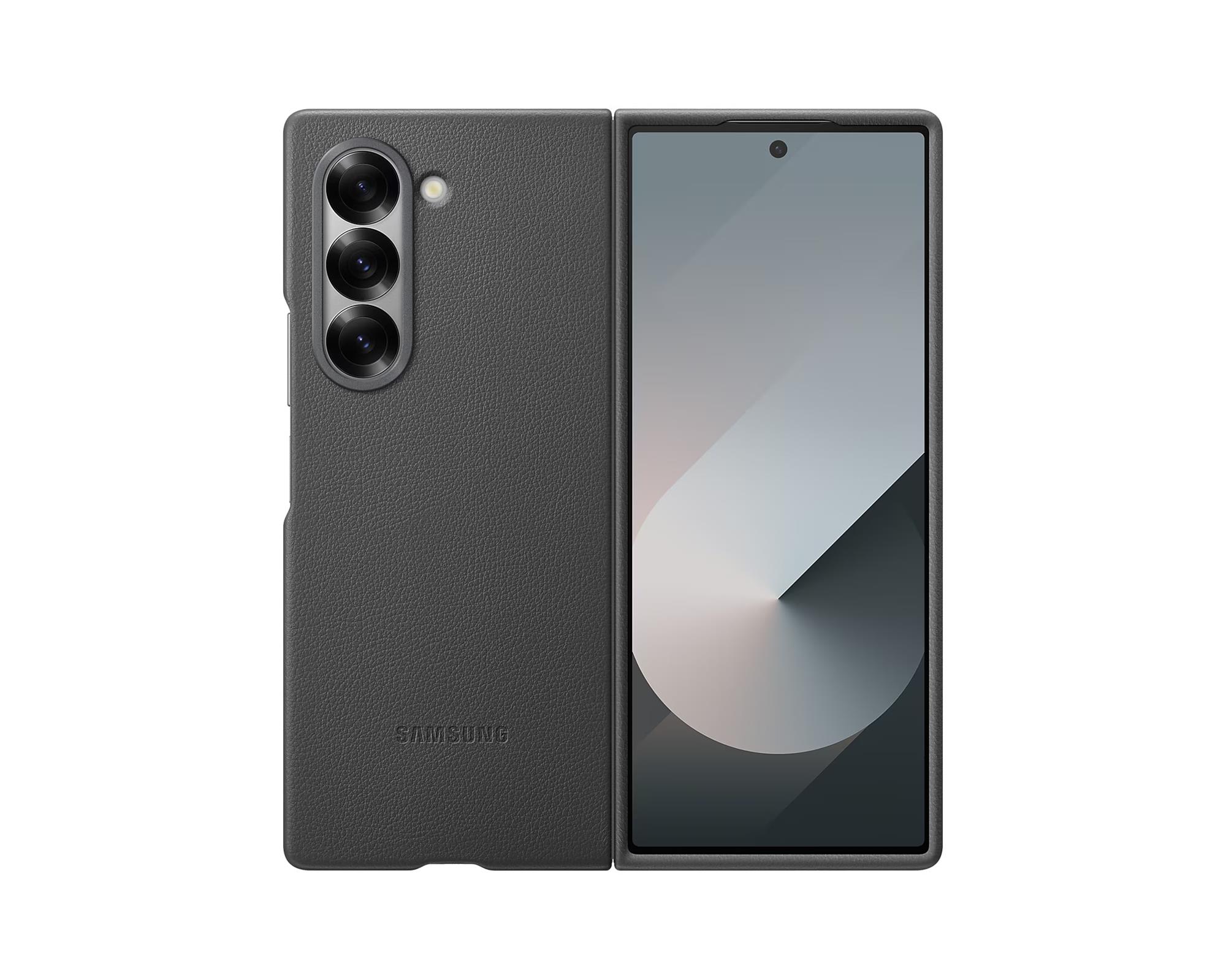 Ochranný kryt Samsung z vegánskej kože pre Z Fold6 sivý