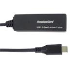 Opakovač a predlžovací kábel PremiumCord USB-C samec - samica, 5 Gb/s 10 m