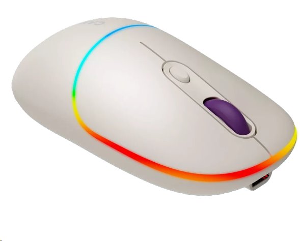 Optická bezdrôtová myš CANYON MW-22, RGB, 800/1200/1600 dpi, 4 tl, BT+2,4 GHz, batéria 650 mAh, ryža