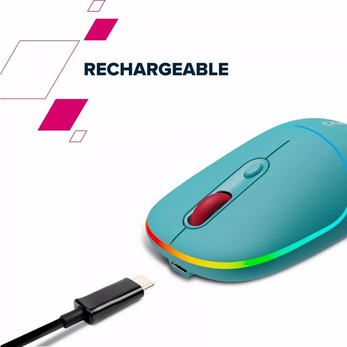 Optická bezdrôtová myš CANYON MW-22, RGB, 800/1200/1600 dpi, 4 tl, BT+2,4 GHz, batéria 650 mAh, snehovo biela