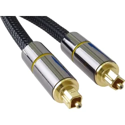 Optický audio kábel Toslink, OD:7 mm, zlaté kovové prevedenie + nylon 0,5 m