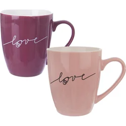 Orion 2-dielna sada porcelánových hrnčekov Love, 380 ml