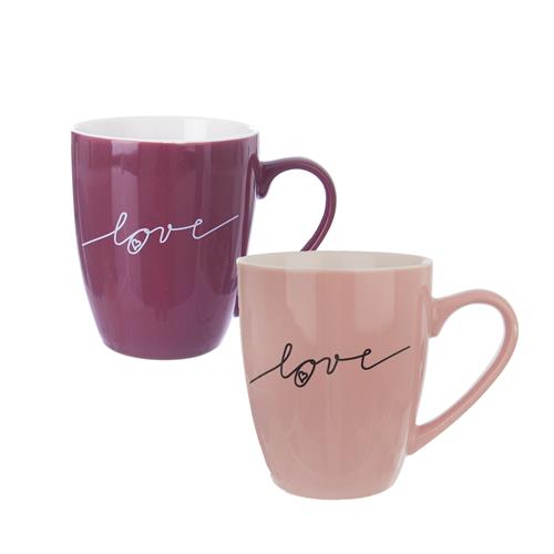Orion 2dílná sada porcelánových hrnků Love, 380 ml