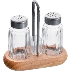 Orion 2dílná sada solničky a pepřenky se stojanem WOODEN