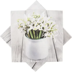 Orion Servírovacie obrúsky Snowdrops 33 x 33 cm, 20 ks