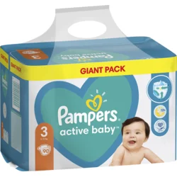 Pampers Active detské plienky veľkosť 3, 6kg-10kg, 90ks