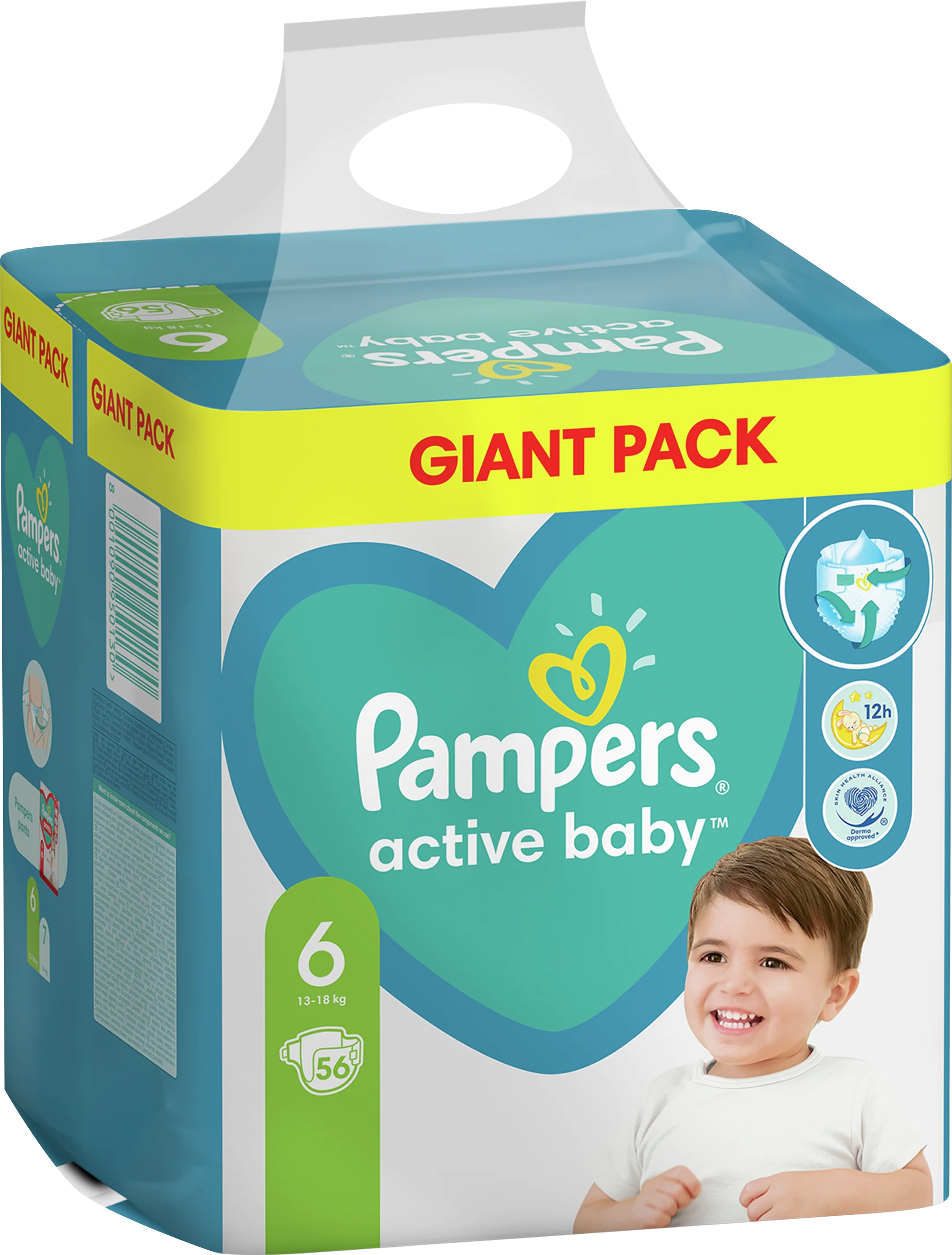 Pampers Active detské plienky veľkosť 6, 13kg-18kg, 56ks