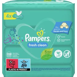 Pampers Fresh Clean detské čistiace obrúsky 208ks